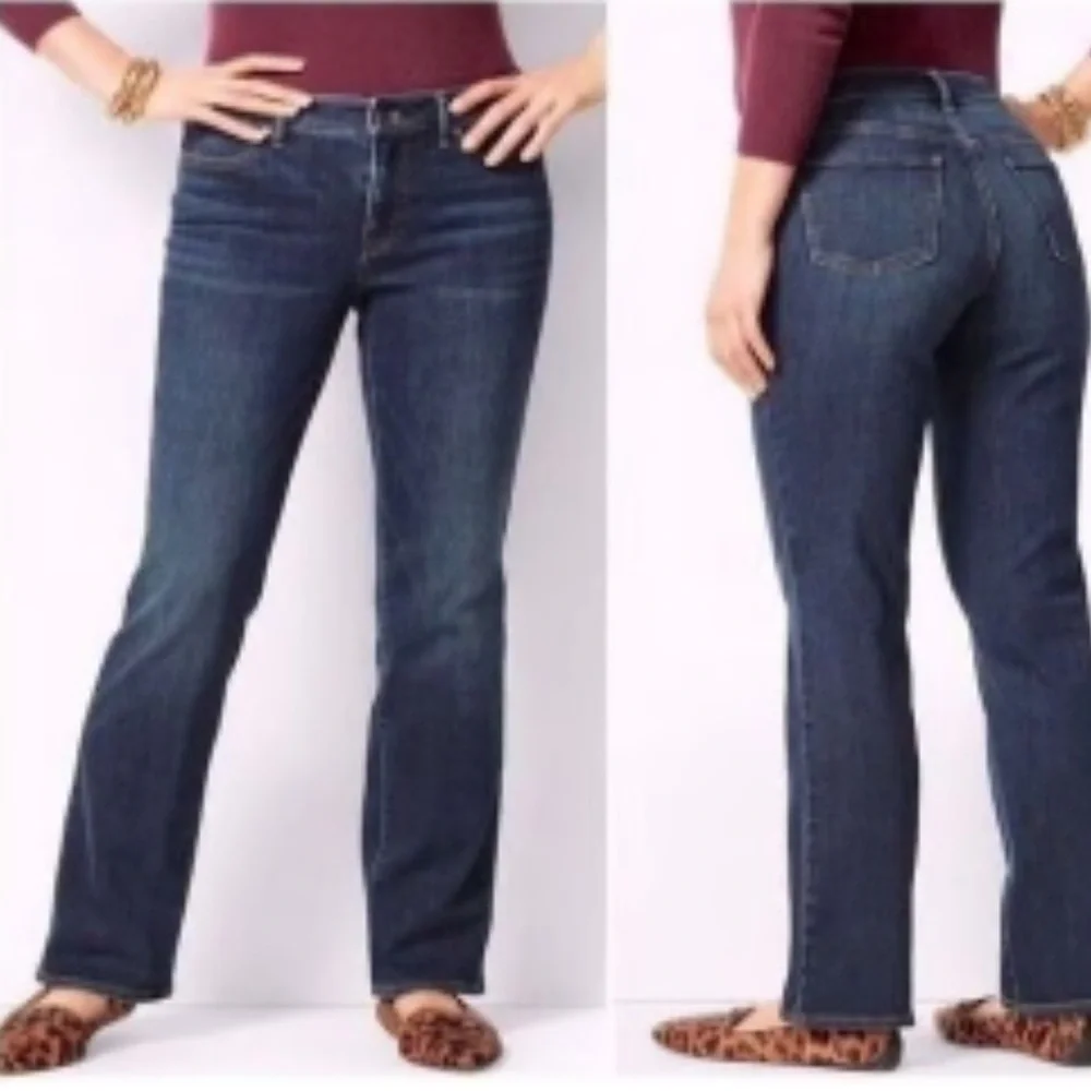 Talbots‎ Women’s Signature Boot Cut Jeans Size 8 Dark Wash Western Cowgir…
